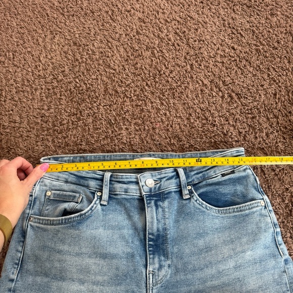 Mavi High Rise Straight Leg Jeans Raw Hem Organic Cotton Stretch 30 x 30 $128 - Picture 11 of 13